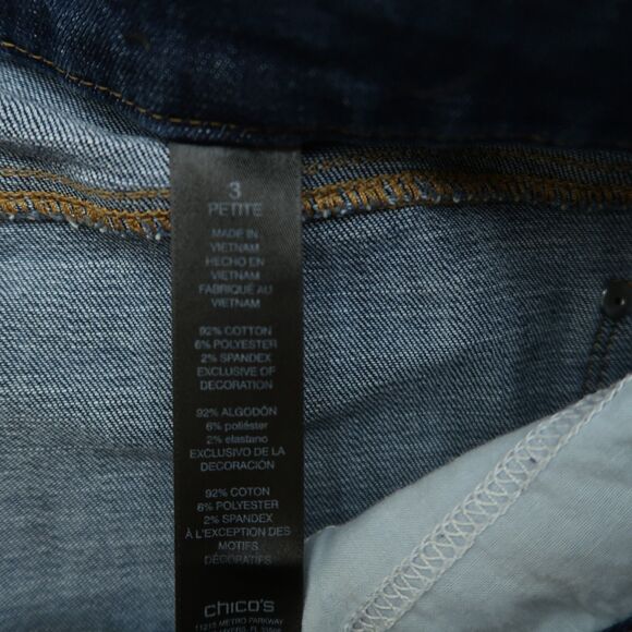 Chico's Jeans Women's 3P US-16P High-Rise Slimming Girlfriend Ankle 25" Inseam - Picture 9 of 16